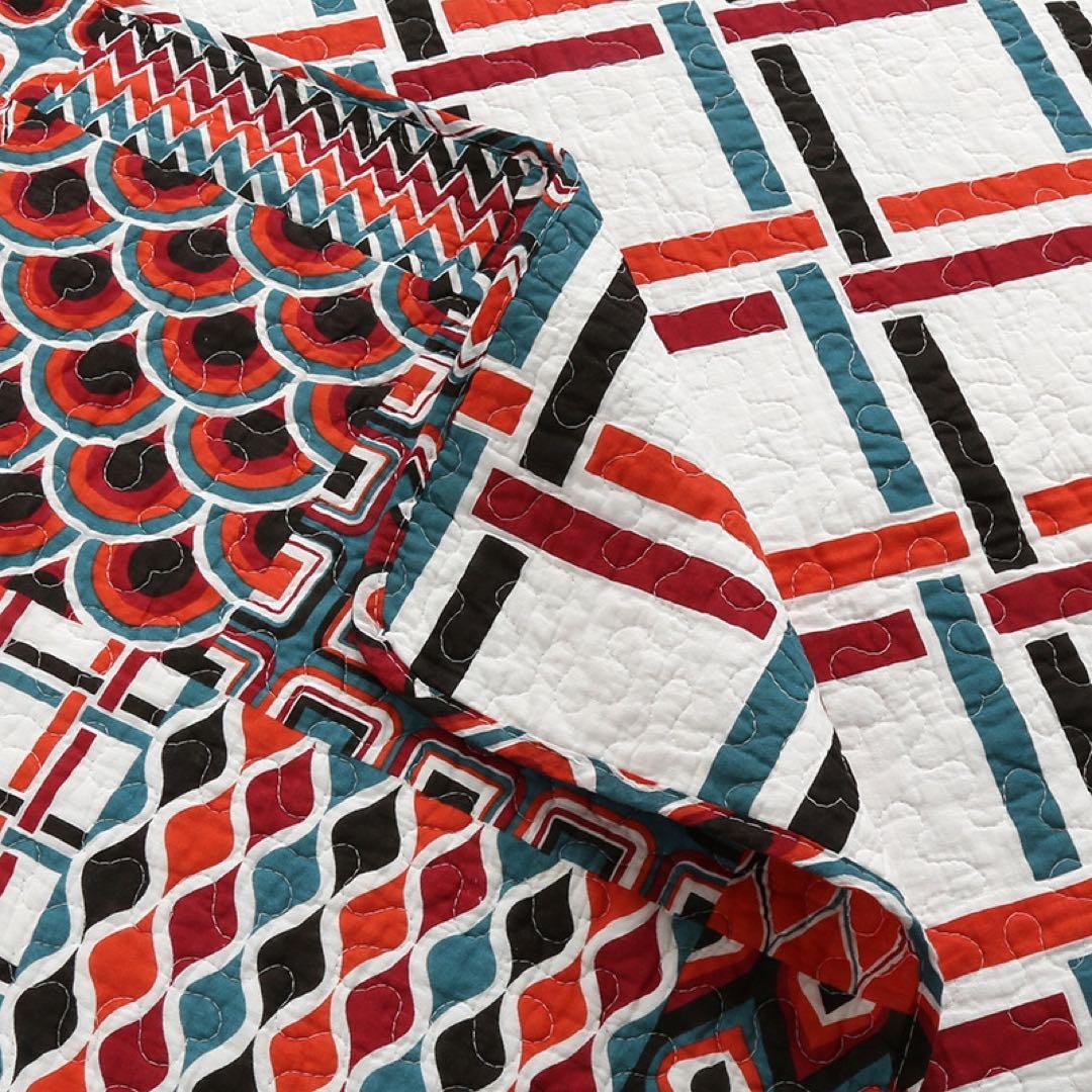 キルトベッドカバー3点セット綿マルチカバー キルティング 907