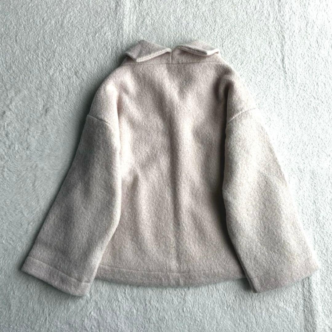 極美品 マオメイド 24AW プレスウール ショールカラー ショート丈 コート