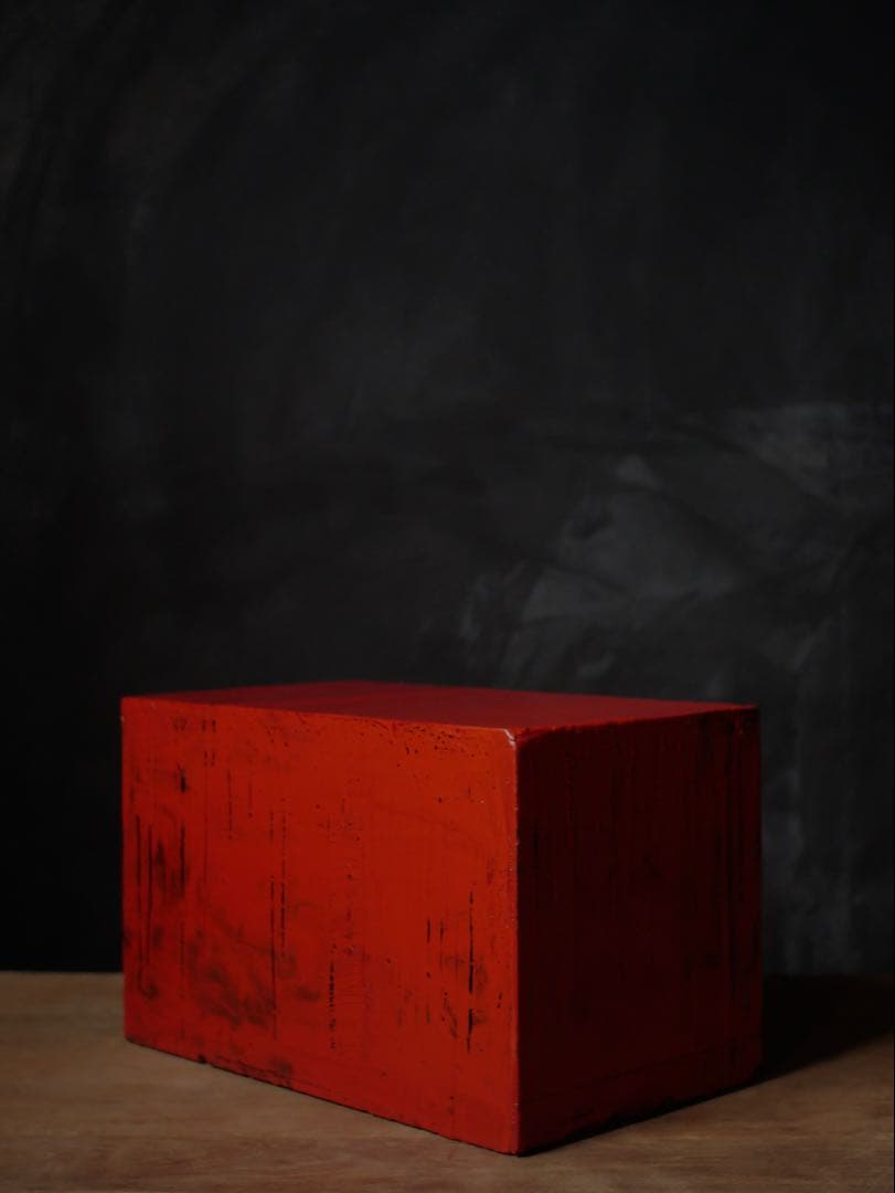 漆　アート　小抽斗　収納　小物入れ　黒　朱　骨董　古道具　古家具　アンティーク