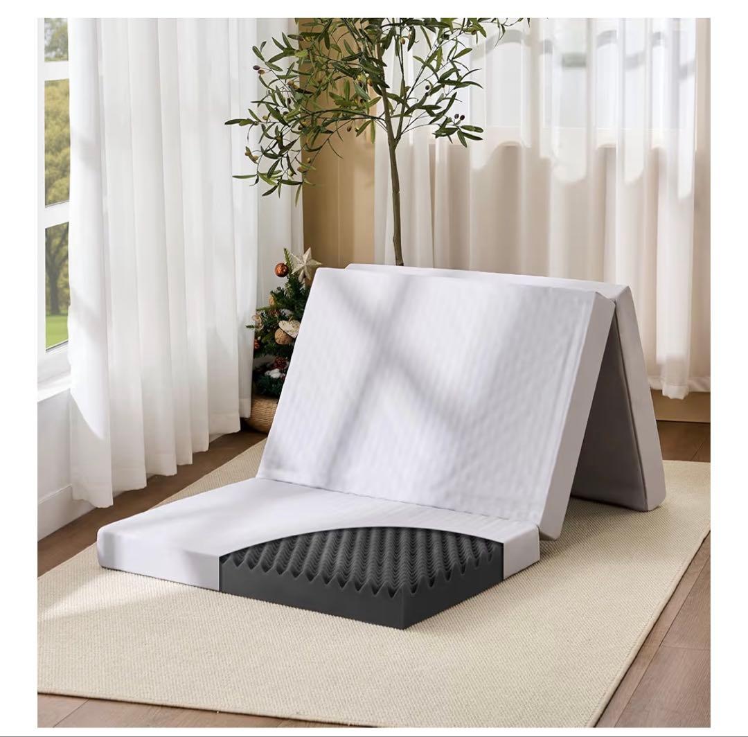 高反発230N 三つ折りマットレス シングル 厚10cm 竹炭配合