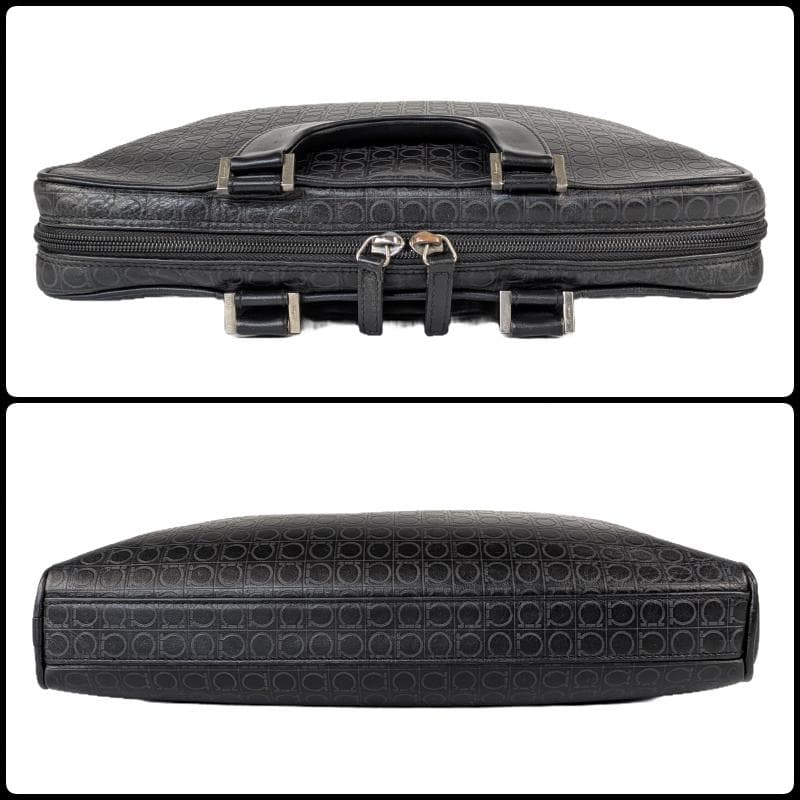 サルヴァトーレフェラガモ ビジネスバッグ A4収納 ガンチーニ レザー ブラック