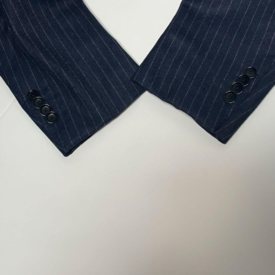 【美品】BEAMSF　ビームスエフ　スーツ　セットアップ　ストライプ　ネイビー