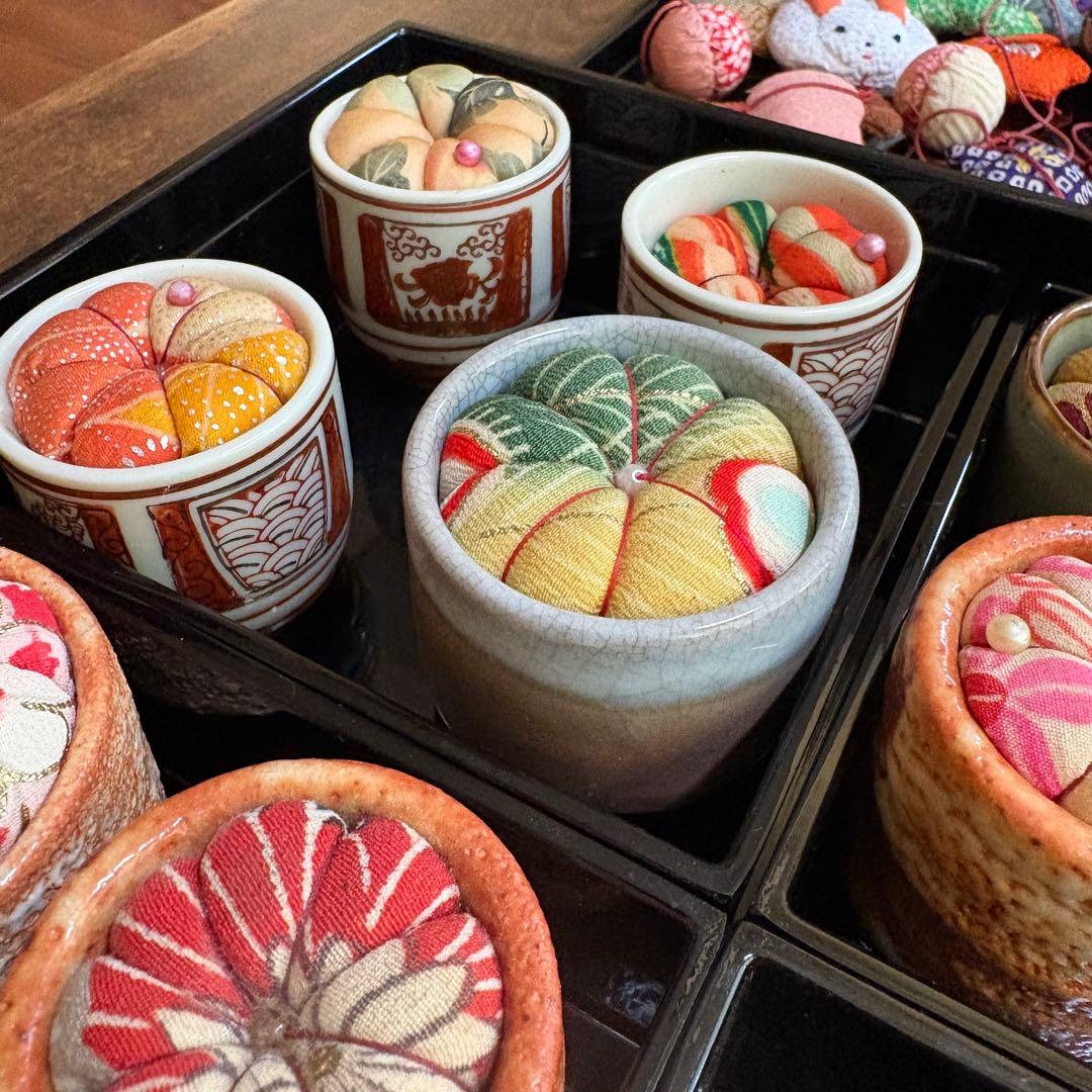 ひめ吊し雛材料 豆針山まとめて！手作り 縮緬　江戸縮　アンティーク