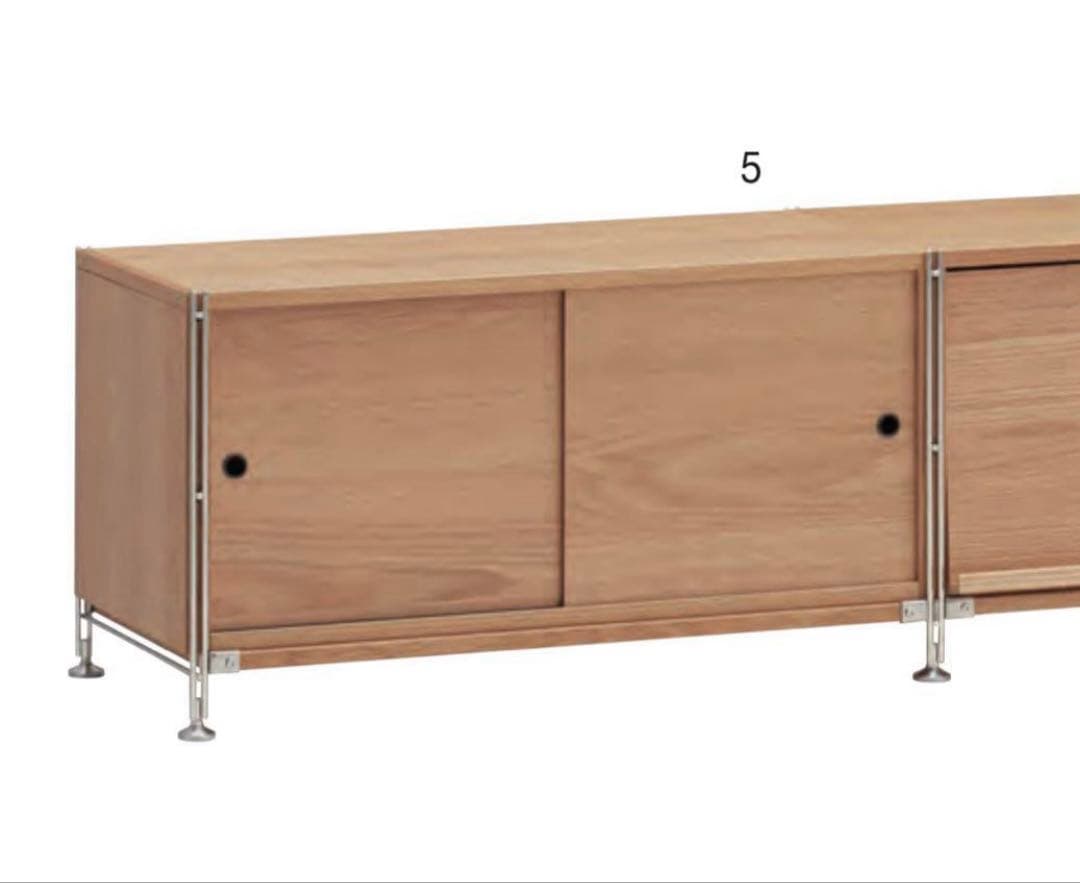 美品・廃盤希少★無印ステンレスユニットシェルフ・ボックス木製引き戸オーク材セット