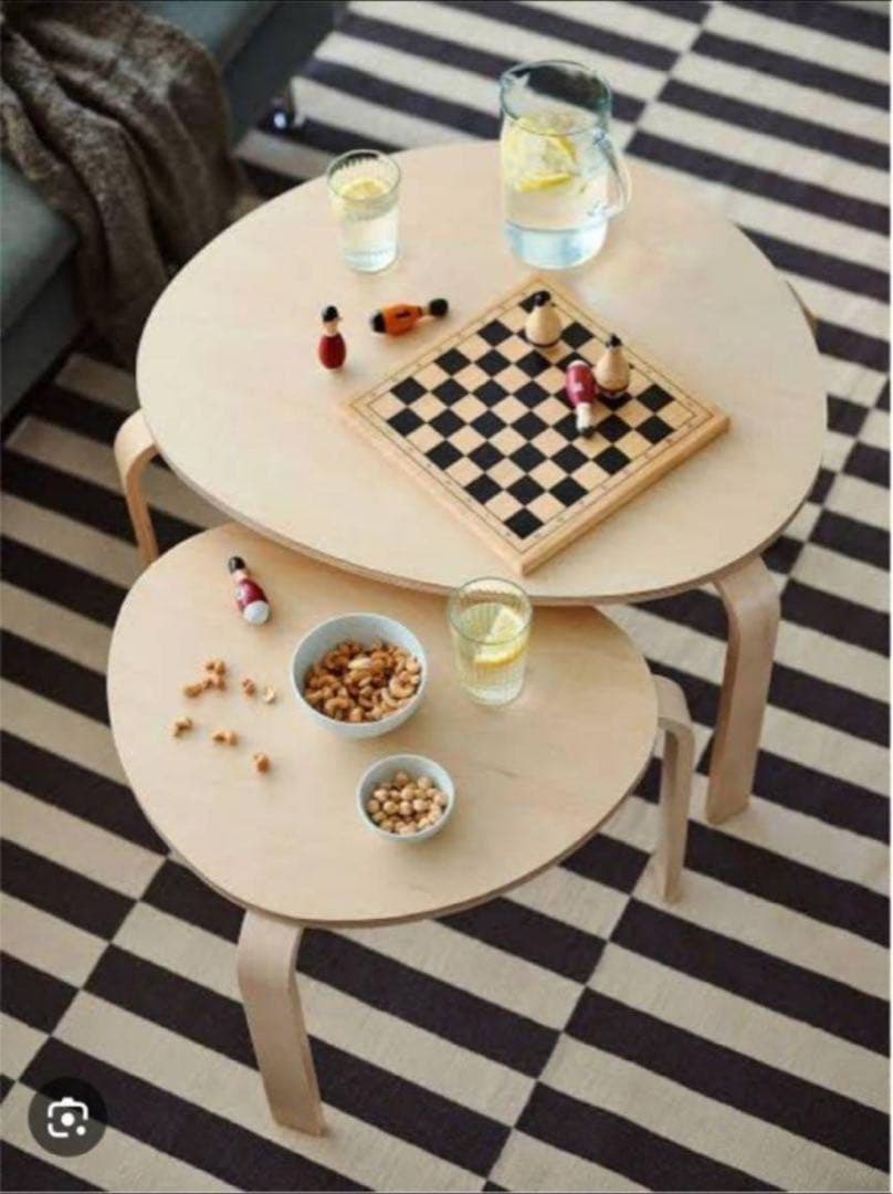 ■送料込■IKEA スヴァルスタ ローセンターネストテーブル木製家具机コンパクト