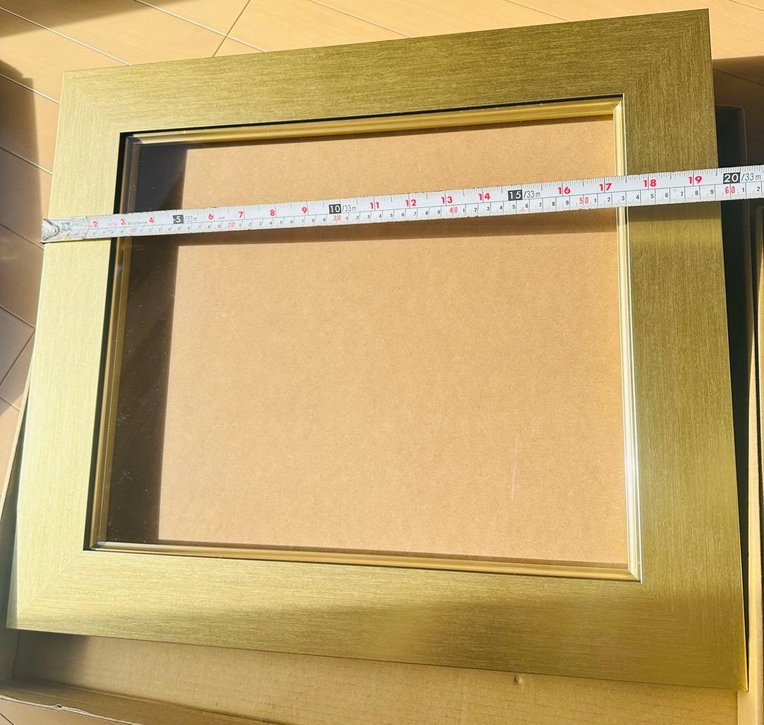 美品 日本製 油絵額縁 油彩額 額縁 2点セット ゴールド系 フォトフレーム