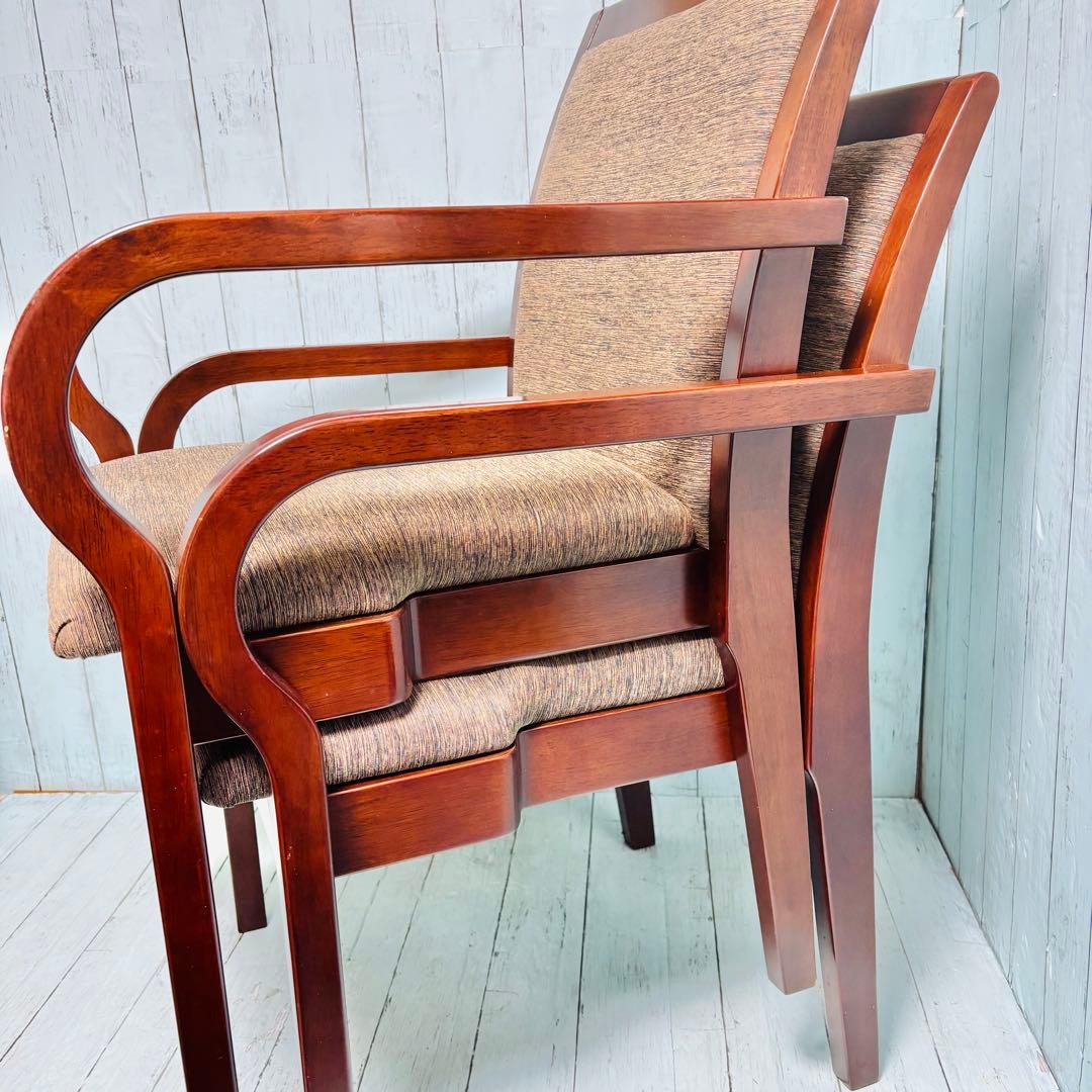 曙工芸　スタッキングチェア　二脚セット　木製　美品 ダイニングチェア　重ねる