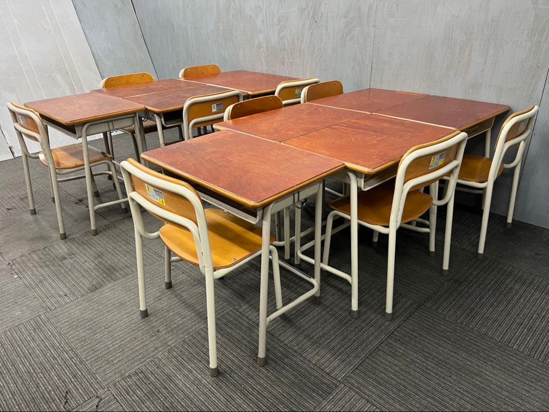 336◆格安配送地域あり◆ダイイチ◆学童机・椅子10組(旧JIS6号)学校学習塾