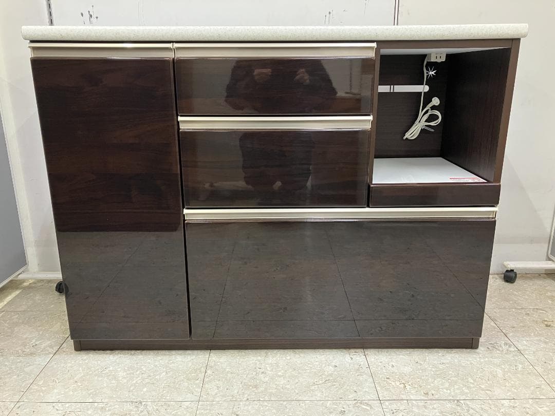 ニトリ レンジボード キッチンカウンター アルミナ2 120CTDBR ブラウン