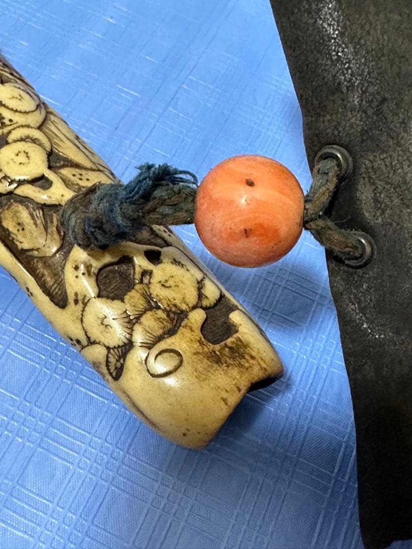 提物 烟管入れ 金口 珊瑚