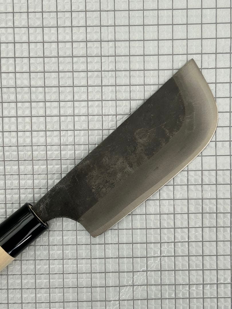 包丁 収穫 黒打 収穫包丁 両刃 木サヤ付 135mm