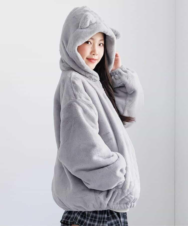 レン　新品150 ネコミミBIGエコファーアウター