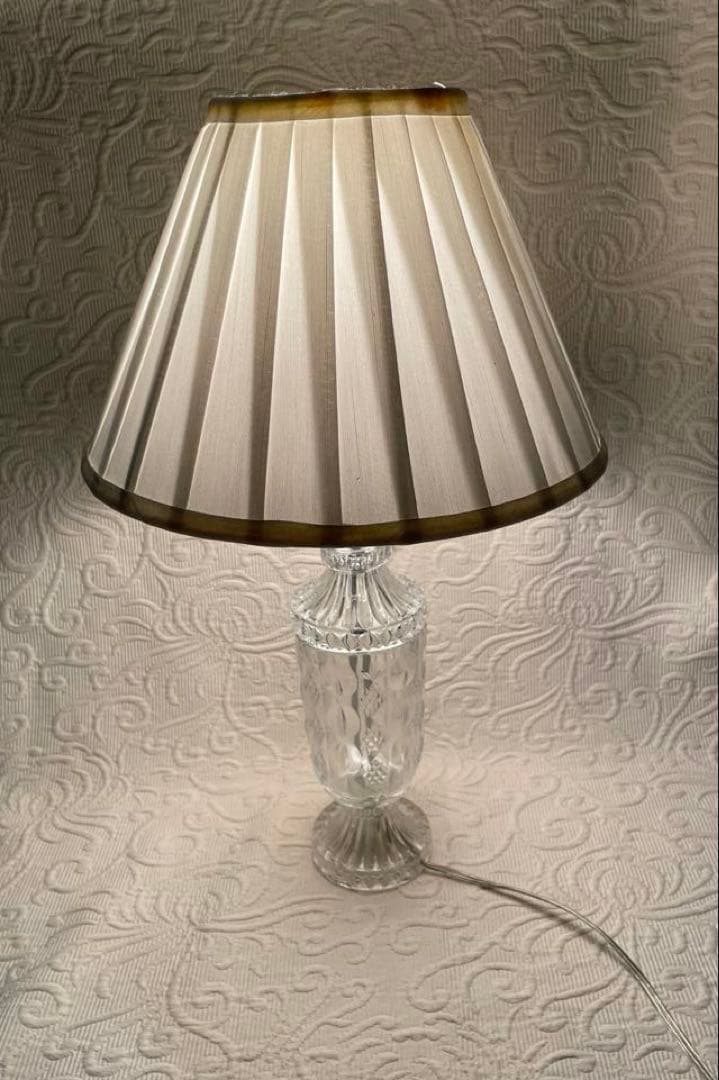 カットクリアガラス　アンティーク　テーブルランプ/スタンドランプ