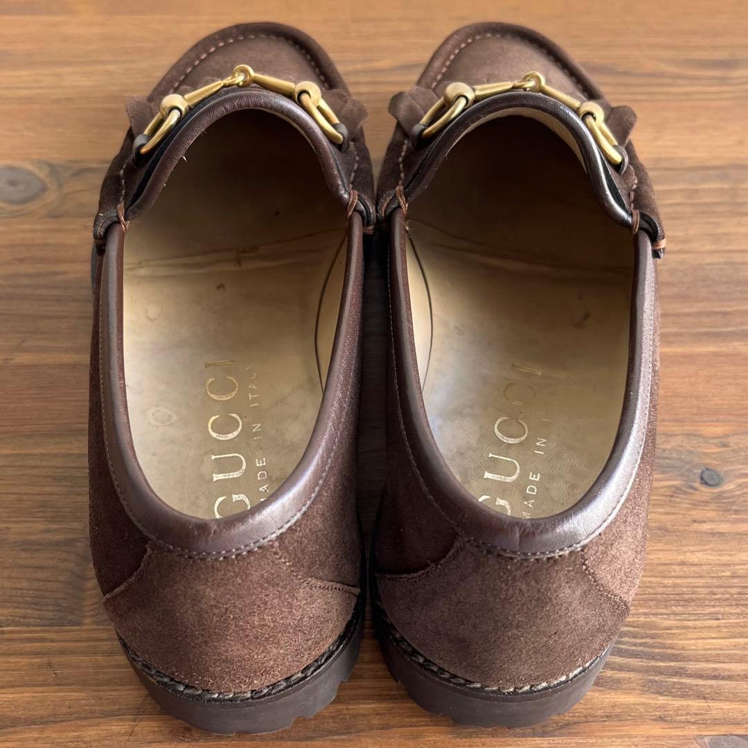 GUCCI ホースビット キルトローファー 焦茶金 40 E 25.0