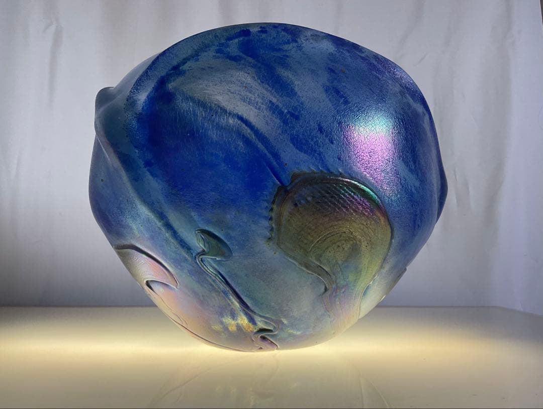 ジャンクロードノヴァロ(仏)1985年フラワーベース(ガラスアート・オブジェ)