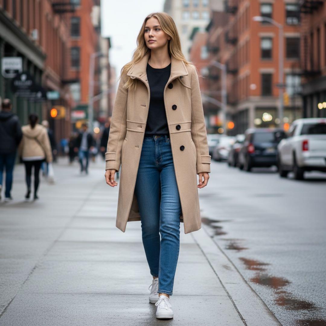 ブルーレーベル ウールコート ベージュ