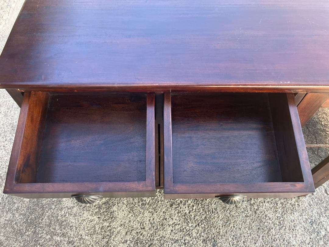 アンティーク調 コロニアル ローキャビネット マホガニー 110cm幅