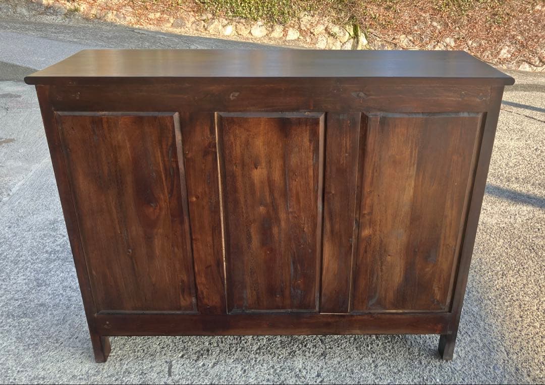 アンティーク調 コロニアル ローキャビネット マホガニー 110cm幅