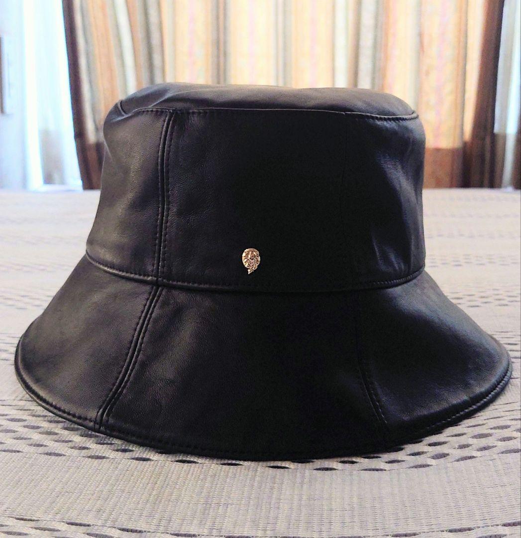 ヘレンカミンスキー羊革 レザーハット　黒