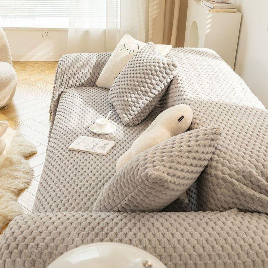 【ソファカバー】2枚セット 洗濯可 猫犬対策 子供対策 モコモコ ふわもこ