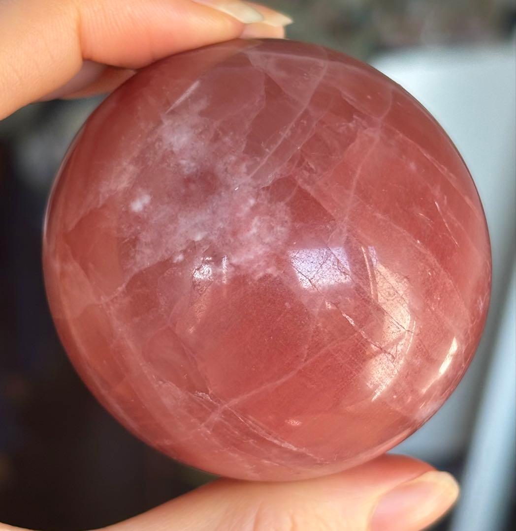 レア　高品質　ピンクカリビアンカルサイト　スフィア