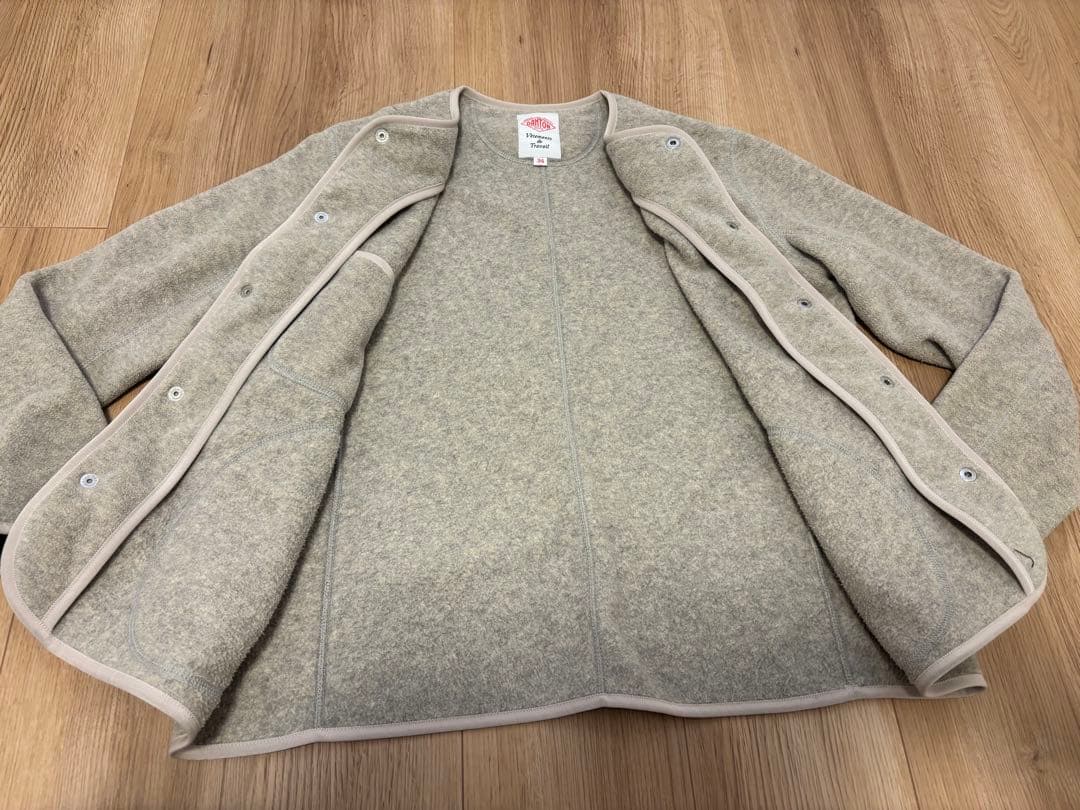 ダントン フリース　ノーカラージャケット　34