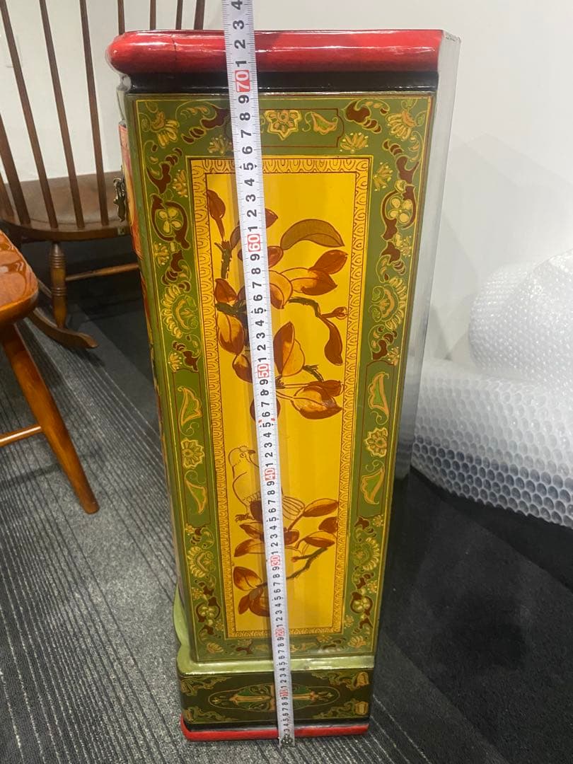 レトロ　ペイント　キャビネット　アジアン　ヴィンテージ