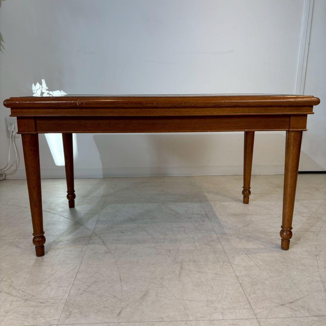 センターテーブル　ローテーブル　木製　真鍮装飾　ヨーロピアン 2/2