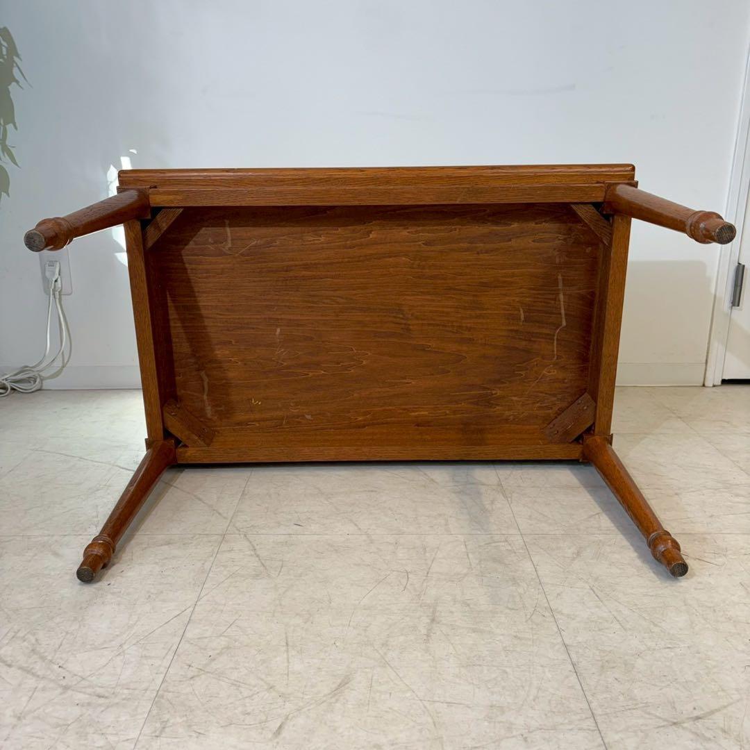 センターテーブル　ローテーブル　木製　真鍮装飾　ヨーロピアン 2/2