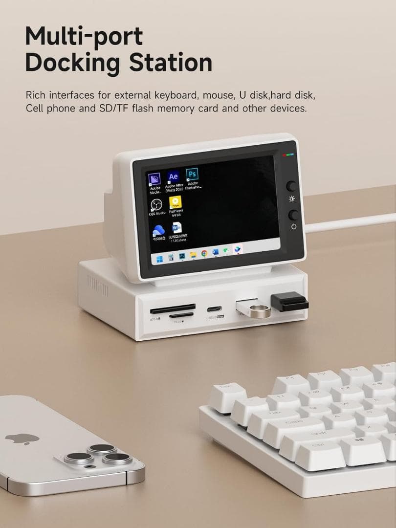 【新品未開封】Hagibis 3.5インチ IPS ミニモニター ハブ搭載