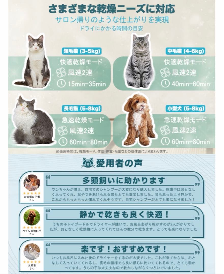 AIRROBO ペットドライルーム 72L大容量 ペット 犬 猫 ドライヤー