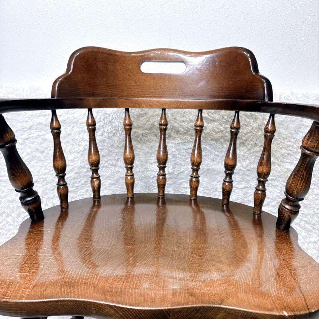 飛騨産業 ウィンザーチェア アーム ダイニングチェア レトロ キツツキマーク ①