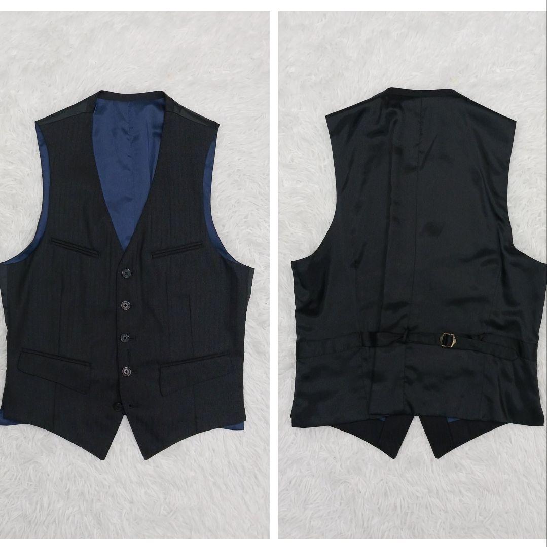 ✨極美品✨ブラックレーベル　３ピースシャドーストライプスーツ　ブラック　36R