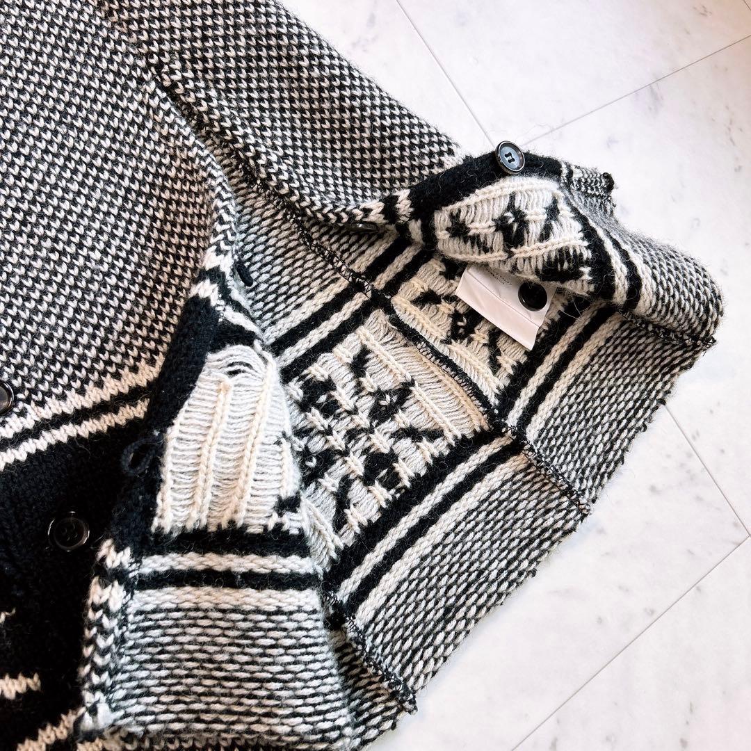 ジュンヤワタナベコムデギャルソン ノルディック柄 ニット ポンチョ ケープ