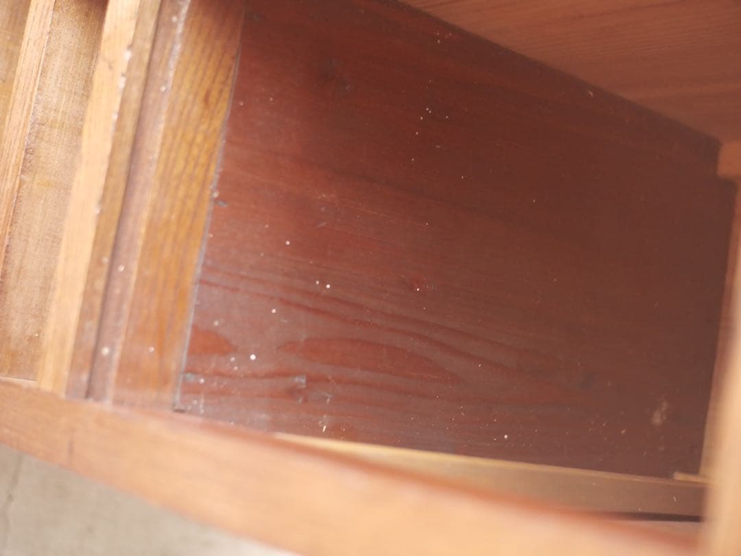 茶箪笥　箪笥　食器棚　ケヤキ　玉杢　古家具　古道具　アンティーク　昭和レトロ