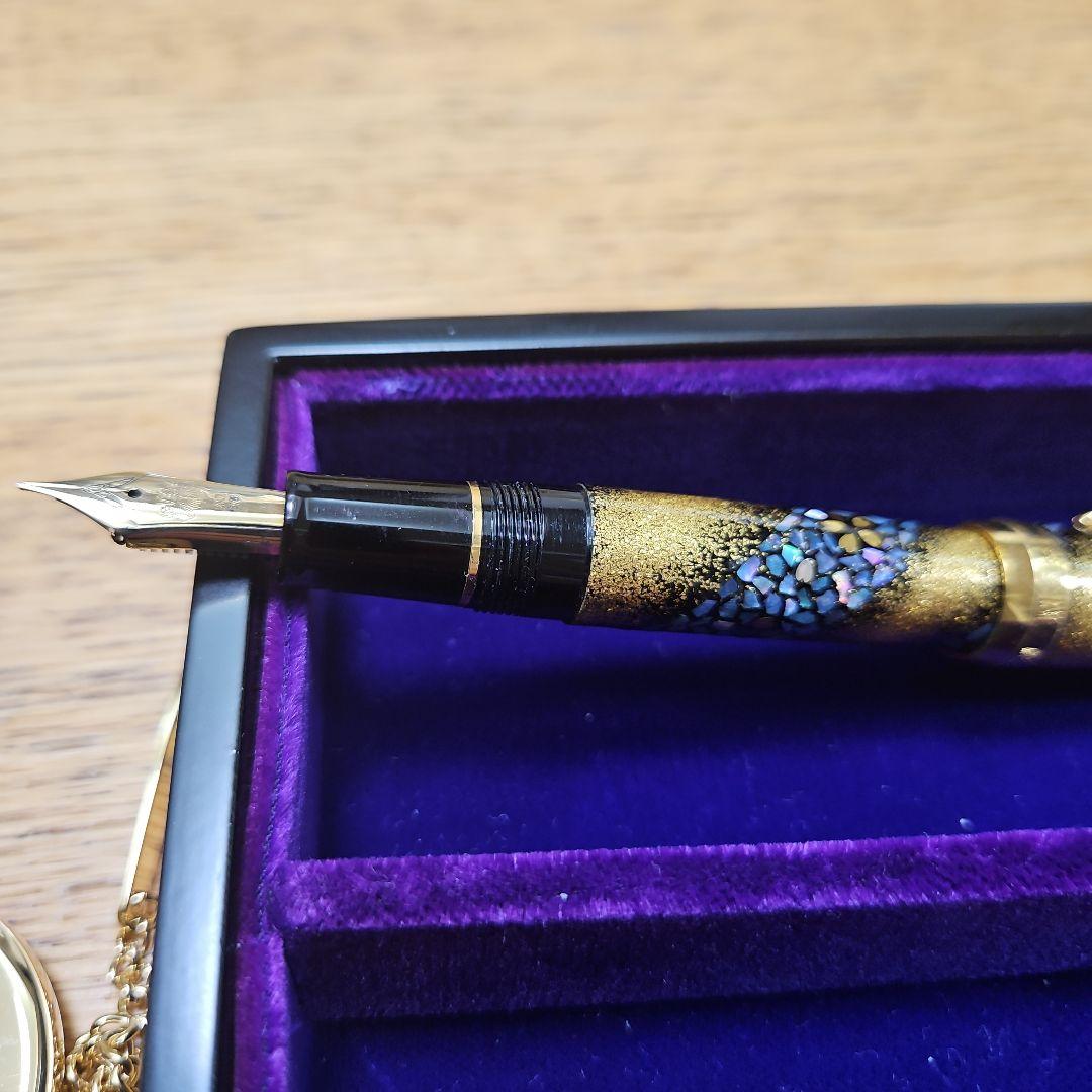 【超レア】内閣総理大臣特別慰労 万年筆 螺鈿蒔絵 桜流れ 恩賜懐中時計セット