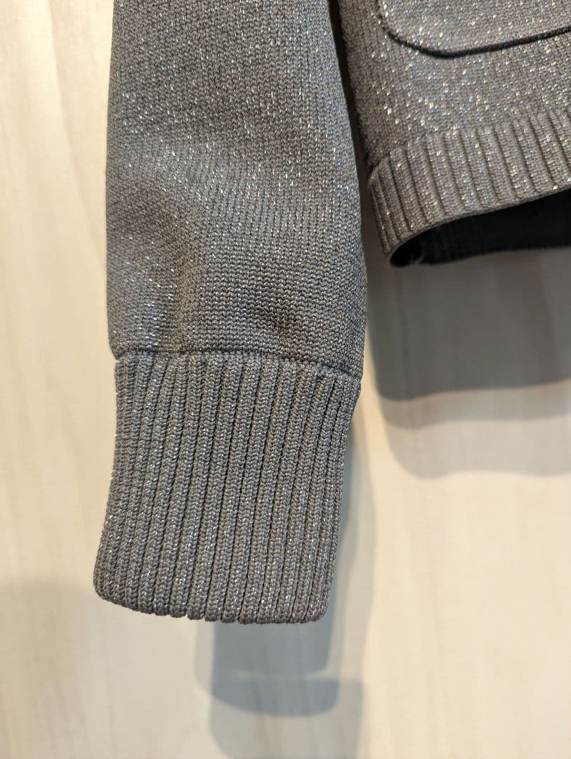 【新品未使用品】ジャスグリッティー　キラキラニットジャケット　グレー　S