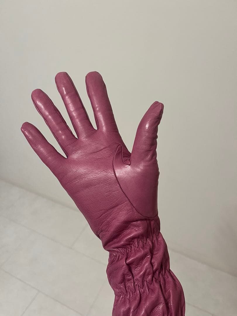 tom☆coach レザー ロンググローブ ギャザー入り S