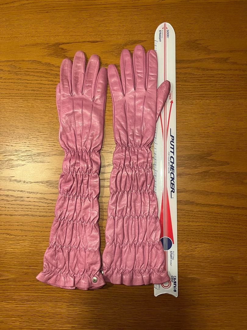 tom☆coach レザー ロンググローブ ギャザー入り S