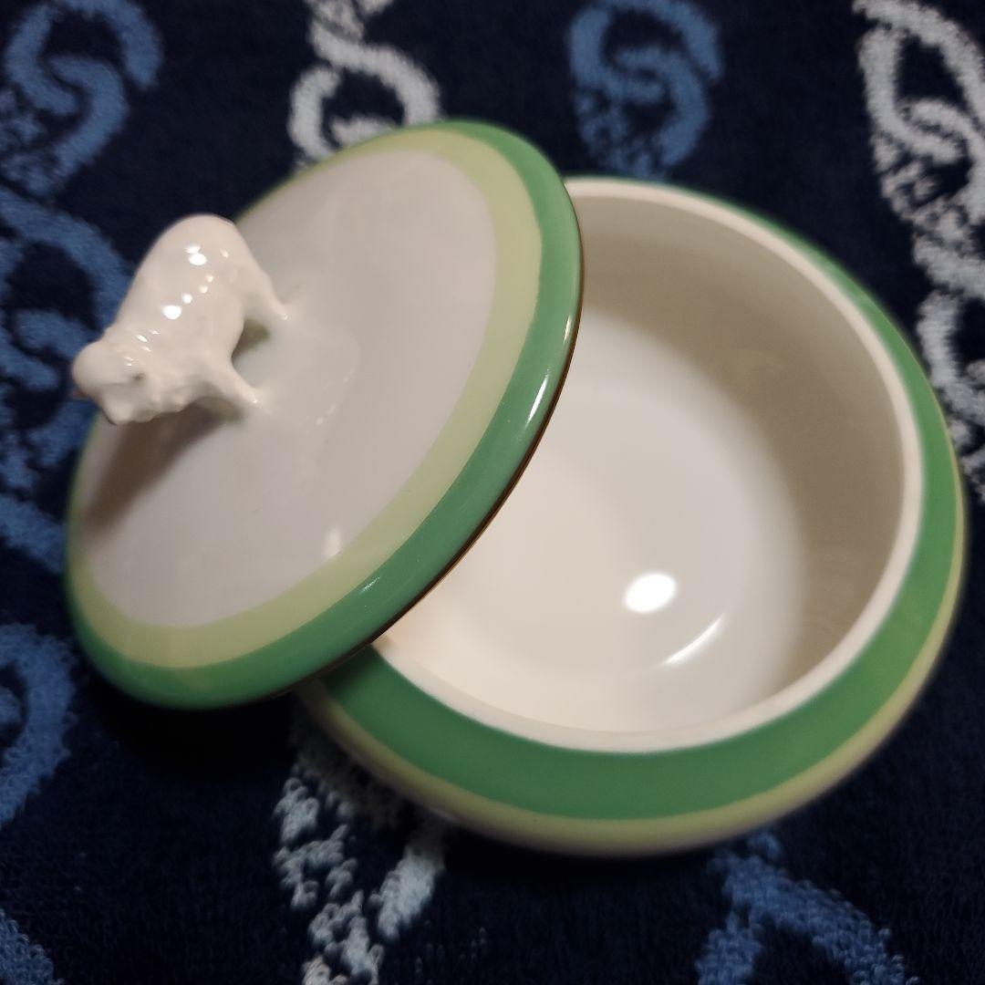 大倉陶園　蓋つき小物入れ　羊　ひつじ　オークラ　OKURA CHINA 陶器