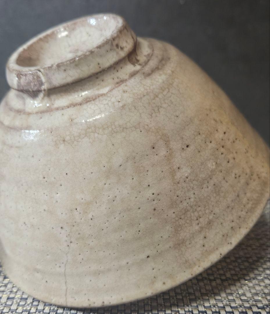 時代古作品❗】窯不詳　時代茶碗　李朝茶碗 高麗茶碗　奥高麗茶碗　粉引茶碗　茶道具