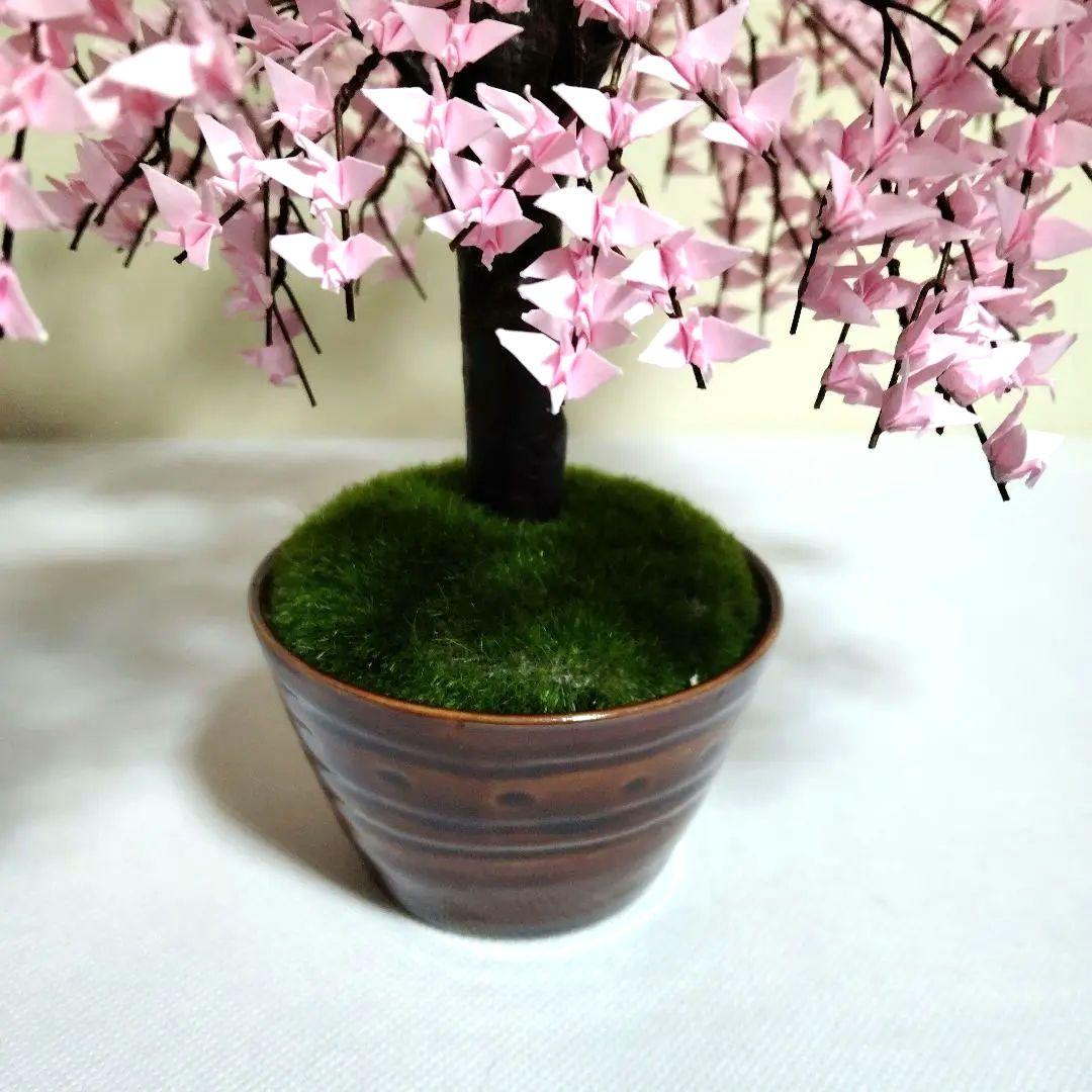 折り鶴盆栽(しだれ桜盆栽)No.49