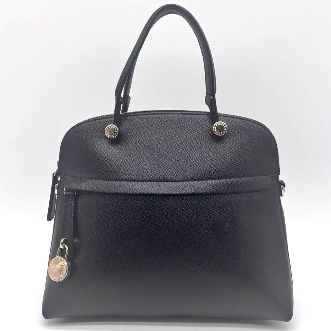 ✨美品✨フルラ　パイパー　M　ハンドバッグ　ショルダーバッグ　2way　ブラック