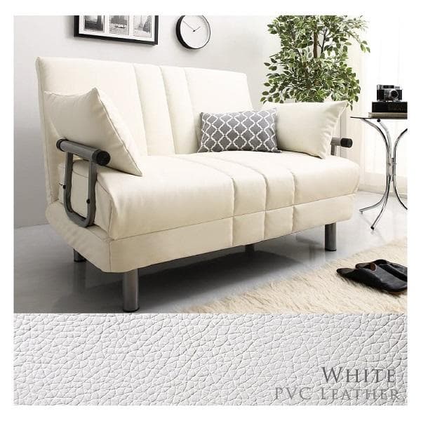 ③120cm幅◆3WAY ハイバック ソファベッド モダンデザイン セミダブル黒