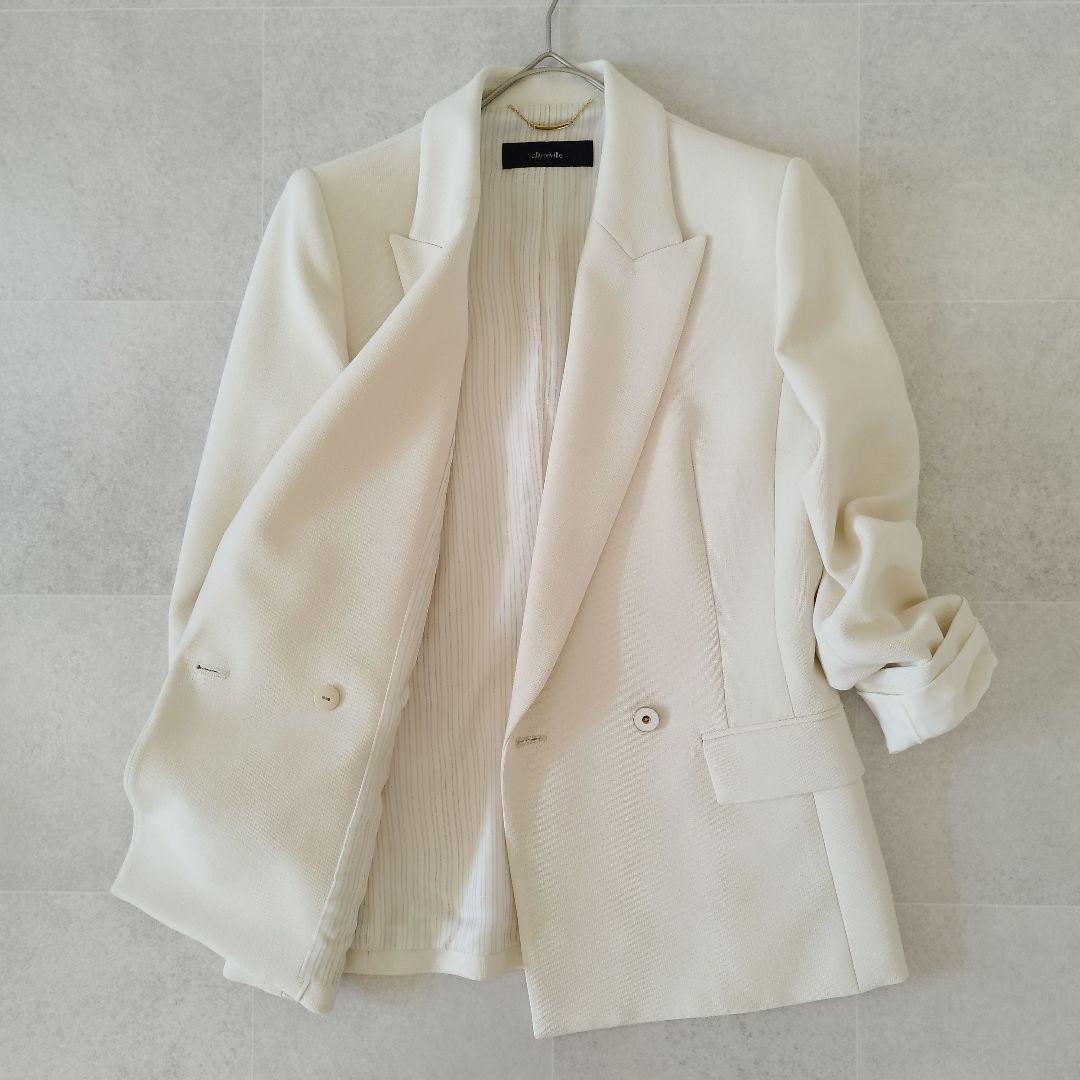 23SS アルアバイル マットストレッチ ダブルブレストジャケット アイボリー