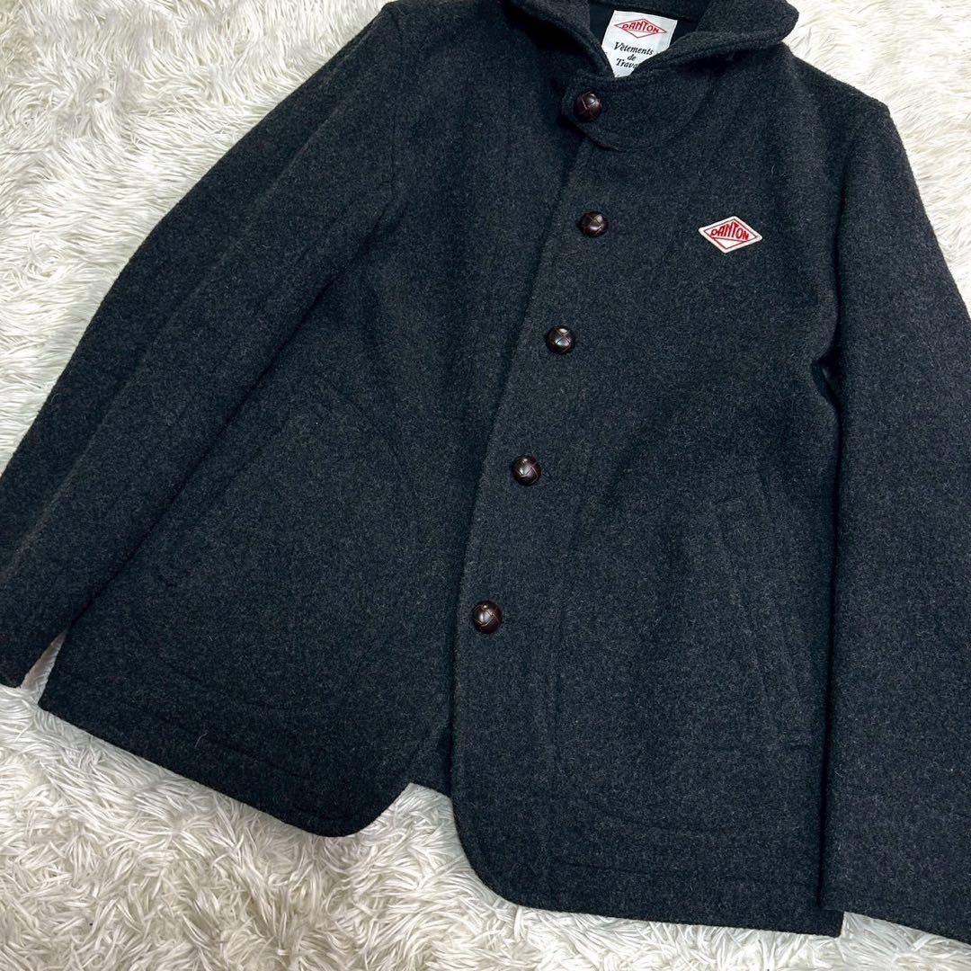 極美品 ダントン メルトンウールジャケット くるみボタン ダークグレー 38