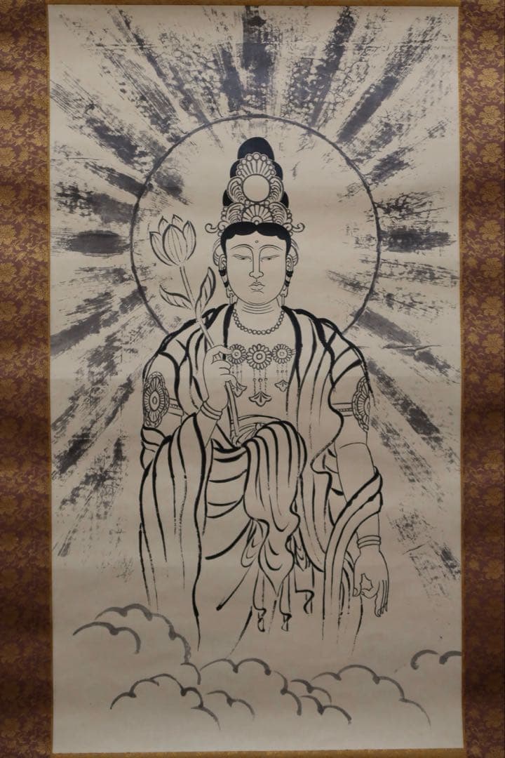 t*u様 岡田茂吉師　日之出観音(縮小版) 掛軸　明主様　世界救世教　東方之光