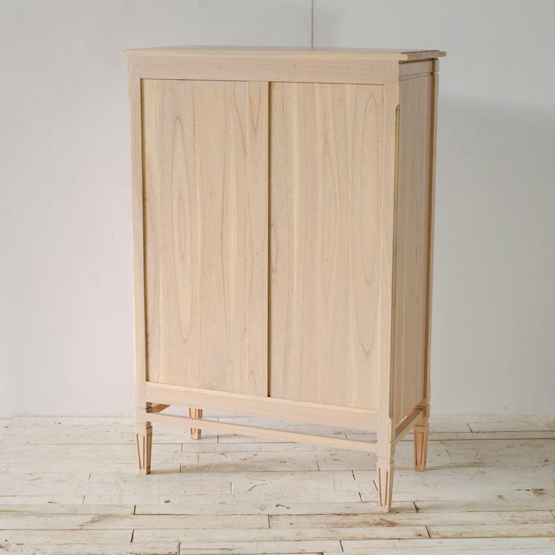 新品 ハイキャビネット 収納棚 ナチュラル カントリー 北欧 天然木 ミンディ材