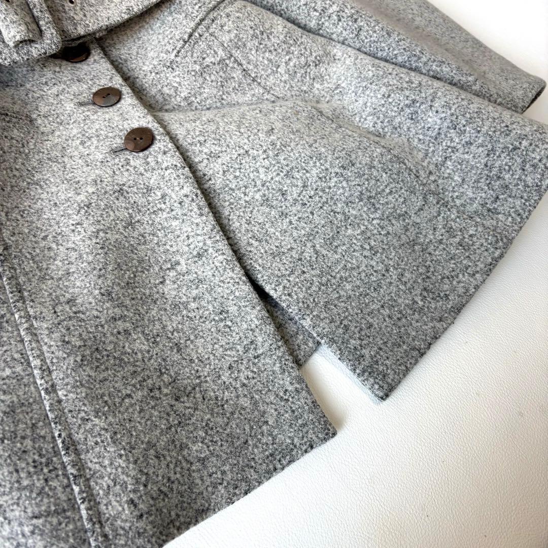 【極美品/2022AW】アキラナカ フローラベルテッド カラーレスコート ウール