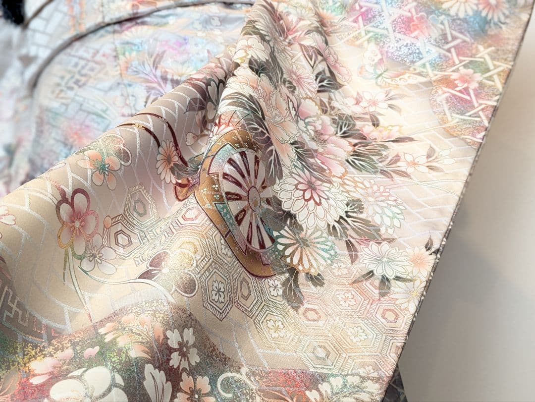 振袖フルセット 身丈171裄66 暈し染め 金銀彩 グレー 逸品 成人式